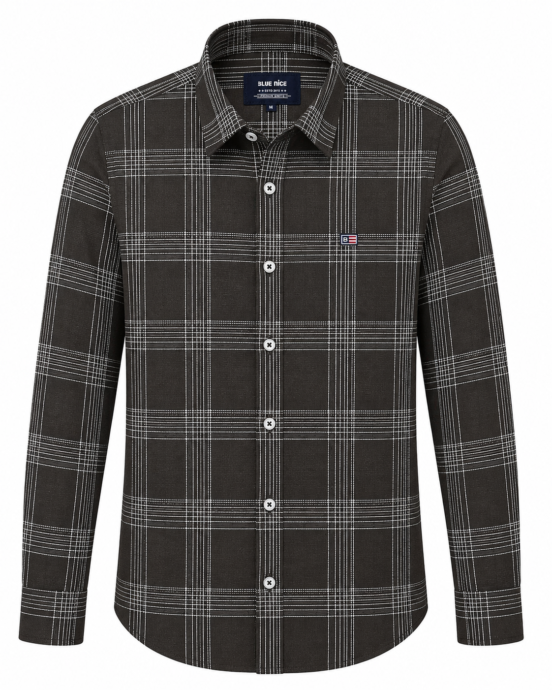 blue nice premium charcoal black checked casual shirt for men blue nice premium charcoal black checked casual shirt for men